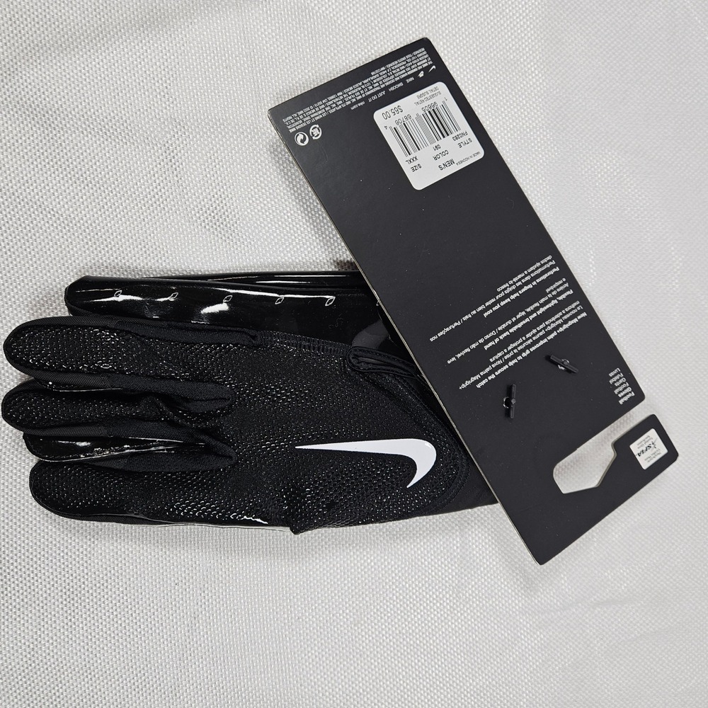 Nike Vapor Jet Football Gloves Mens 3XL‎ Black White FN0283-091 New - Picture 2 of 6